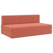 vidaXL Fällsoffa säng Röd orange 203 x 152 x 15 cm Kordread tyg