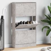 vidaXL Skoskåp betonggrå 59x17x108 cm konstruerat trä