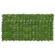vidaXL Balkongskärm med löv Grön och Gul 200 x 100 cm Polyeten och tyg
