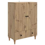 vidaXL Sideboard med låda Artisan-ek 66 x 34,5 x 95 cm Konstruerat trä