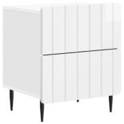 vidaXL Nattduksbord Vit högglans 43 x 34,5 x 49,5 cm Konstruerat trä