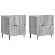 vidaXL Nattduksbord med låda 2 pcs Grå sonoma-ek 43 x 34,5 x 49,5 cm