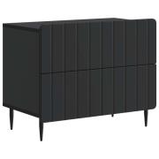 vidaXL Nattduksbord med låda Svart 62 x 34,5 x 49,5 cm Konstruerat trä