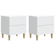 vidaXL Nattduksbord 2 pcs Vit 43 x 34,5 x 48 cm Konstruerat trä