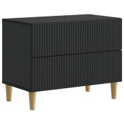 vidaXL Nattduksbord med låda Svart 62 x 34,5 x 48 cm Konstruerat trä