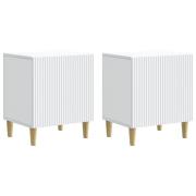vidaXL Nattduksbord 2 pcs Vit 43 x 34,5 x 50 cm Konstruerat trä