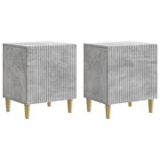 vidaXL Nattduksbord 2 pcs Betonggrå 43 x 34,5 x 50 cm Konstruerat trä
