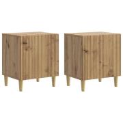 vidaXL Nattduksbord 2 pcs Artisan-ek 43 x 34,5 x 50 cm Konstruerat trä