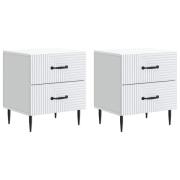 vidaXL Nattduksbord 2 pcs Vit 43 x 34,5 x 47,5 cm Konstruerat trä