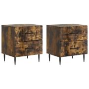 vidaXL Nattduksbord 2 pcs Rökt ek 43 x 34,5 x 47,5 cm Konstruerat trä