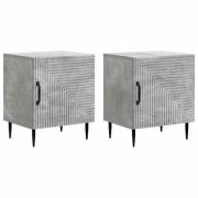 vidaXL Nattduksbord 2 pcs Betonggrå 43 x 34,5 x 50 cm Konstruerat trä