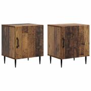 vidaXL Nattduksbord 2 pcs Gammalt trä 43 x 34,5 x 50 cm