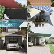 vidaXL Solskugge segel Blå och Vit 3 x 3 x 4,24 m