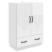 vidaXL Sideboard Vit högglans 66 x 34,5 x 92 cm Konstruerat trä