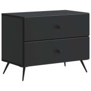 vidaXL Nattduksbord med låda Svart 62 x 34,5 x 47,5 cm Konstruerat trä
