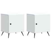 vidaXL Nattduksbord 2 pcs Vit 43 x 34,5 x 50 cm Konstruerat trä