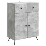 vidaXL Sideboard med låda Betonggrå 66 x 34,5 x 90 cm Konstruerat trä