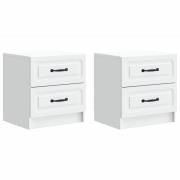 vidaXL Nattduksbord 2 pcs Vit 43 x 34,5 x 44,5 cm Konstruerat trä