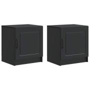 vidaXL Nattduksbord 2 pcs Svart 43 x 34,5 x 47 cm Konstruerat trä