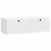vidaXL Väggmonterad TV-bänk Väggmonterad Vit högglans 98 x 41 x 30 cm