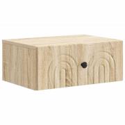 vidaXL Väggmonterat Sängbord med låda Sonoma-ek 49 x 34,5 x 20 cm