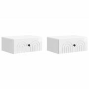 vidaXL Väggmonterat Sängbord 2 pcs Vit högglans 49 x 34,5 x 20 cm