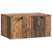 vidaXL Väggmonterad TV-bänk Väggmonterad Gammalt trä 59,5 x 41 x 30 cm