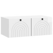 vidaXL Väggmonterad TV-bänk Vit högglans 78,5 x 41 x 30 cm