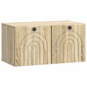 vidaXL Väggmonterad TV-bänk Väggmonterad Sonoma-ek 59,5 x 31 x 30 cm