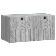 vidaXL Väggmonterad TV-bänk Grå sonoma-ek 59,5 x 31 x 30 cm
