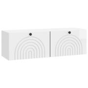 vidaXL Väggmonterad TV-bänk Väggmonterad Vit högglans 98 x 31 x 30 cm