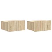 vidaXL Väggmonterat Sängbord 2 pcs Sonoma-ek 49 x 34,5 x 24 cm