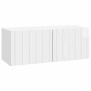 vidaXL Väggmonterad TV-bänk Vit högglans 78,5 x 31 x 30 cm