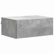 vidaXL Väggmonterat Sängbord med låda Betonggrå 49 x 34,5 x 20 cm