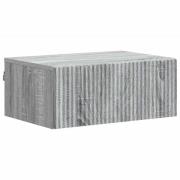 vidaXL Väggmonterat Sängbord med låda Grå sonoma-ek 49 x 34,5 x 20 cm