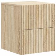 vidaXL Väggmonterat Sängbord med låda Sonoma-ek 33 x 34,5 x 40 cm