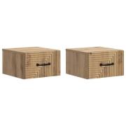 vidaXL Väggmonterat Sängbord 2 pcs Artisan-ek 34,5 x 33 x 20 cm
