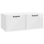 vidaXL Väggmonterad TV-bänk Vit högglans 78,5 x 41 x 30 cm