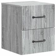 vidaXL Väggmonterat Sängbord med låda Grå sonoma-ek 34,5 x 33 x 40 cm