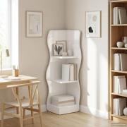 vidaXL Hörnhylla Vit högglans 34 x 33 x 102 cm Konstruerat trä