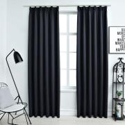 vidaXL Mörkläggningsgardiner med krokar 2 st antracit 140x175 cm
