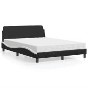 vidaXL Bed with Mattress "Dover" Black and White 120x200 cm Faux Leath...
