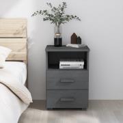 vidaXL Sängbord HAMAR mörkgrå 40x35x62 cm massiv furu