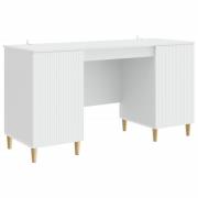vidaXL Skrivbord med hylla Vit 142,5 x 50 x 75 cm Konstruerat trä