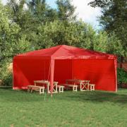 vidaXL Partytältvägg 2 pcs Röd 400 x 195 cm PE och stål