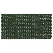 vidaXL Balkongskärm med löv Mörkgrön 300 x 150 cm Polyeten och tyg