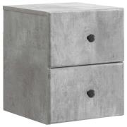 vidaXL Väggmonterat Sängbord med låda Betonggrå 34,5 x 33 x 40 cm