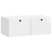 vidaXL Väggmonterad TV-bänk Vit högglans 78,5 x 41 x 30 cm