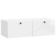 vidaXL Väggmonterad TV-bänk 98 x 41 x 30 cm Vit högglans
