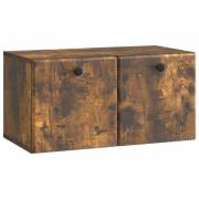 vidaXL Väggmonterad TV-bänk 59,5 x 31 x 30 cm Rökt ek Konstruerat trä